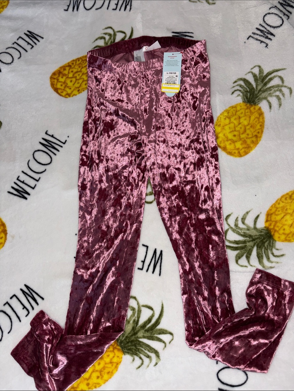 Girls' Velvet Leggings - Mauve Pink
Large 10/12